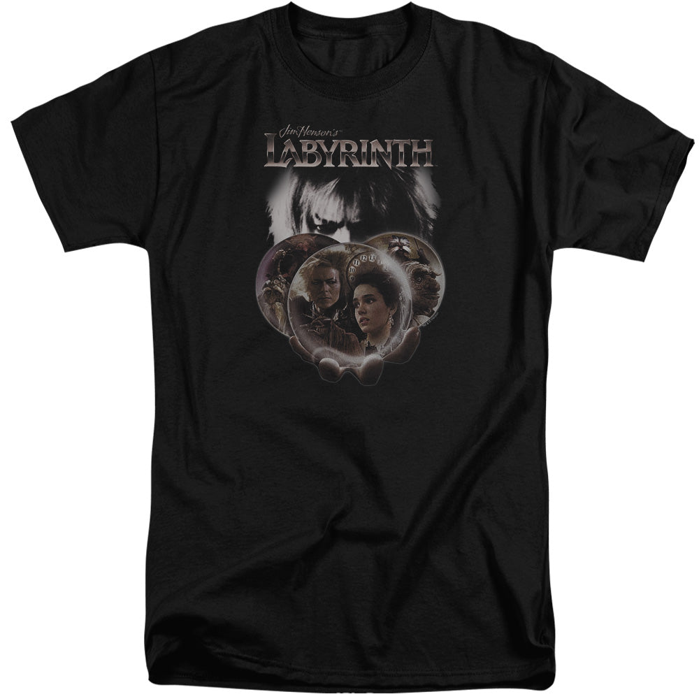Labyrinth Globes Mens Tall T Shirt Black Officially Licensed