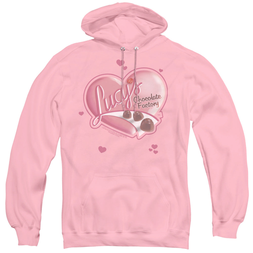 I Love Lucy Chocolate Udges Mens Hoodie Pink Officially Licensed