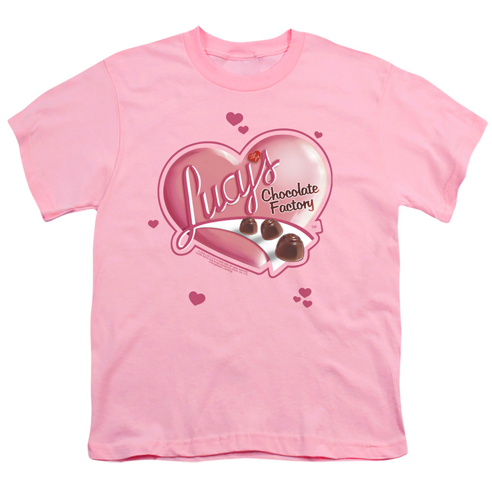 I Love Lucy Chocolate Udges Kids Youth T Shirt Pink Officially Licensed