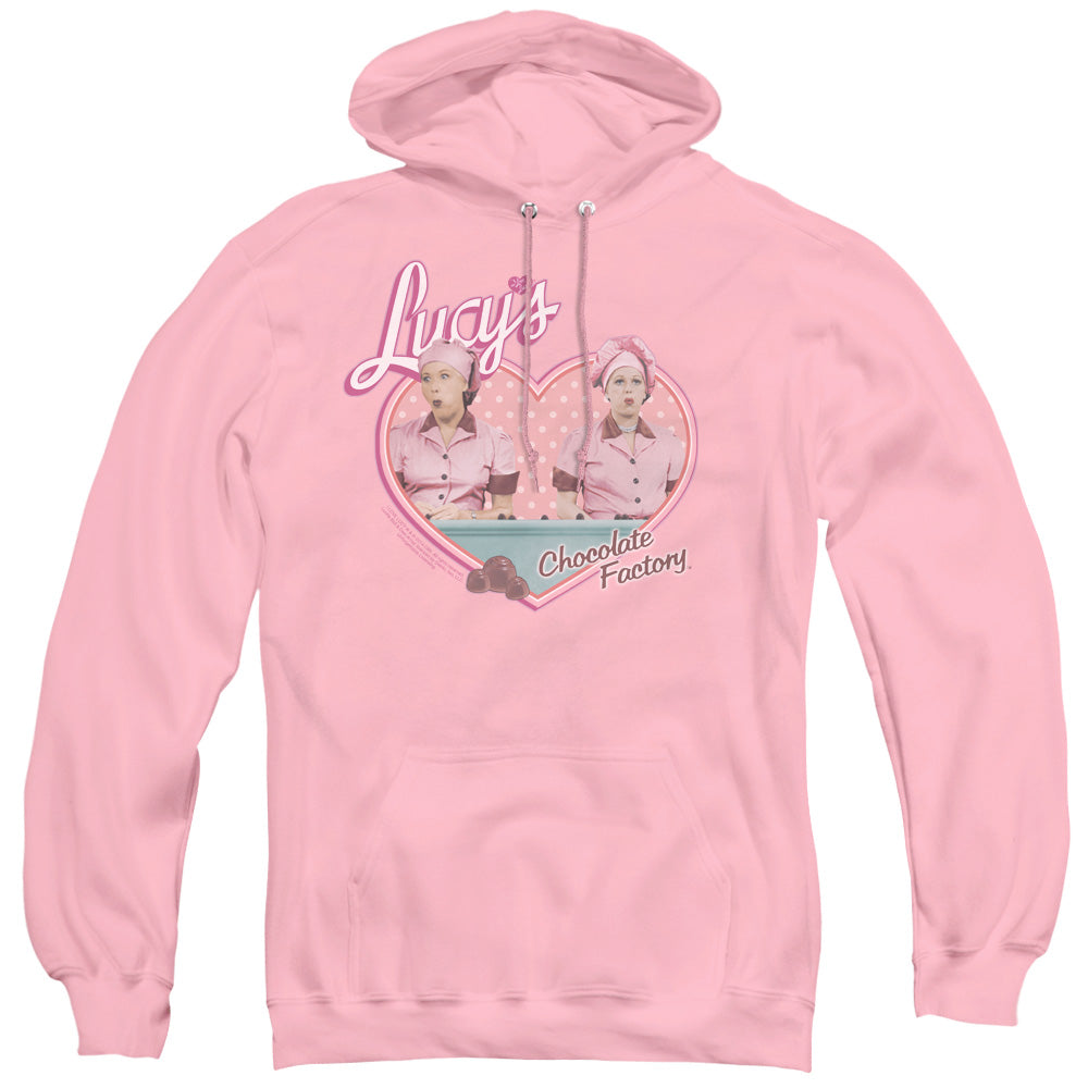 I Love Lucy Chocolate Factory Mens Hoodie Pink Officially Licensed
