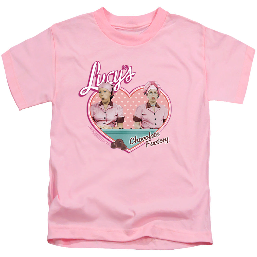 I Love Lucy Chocolate Factory Juvenile Kids Youth T Shirt Pink Officially Licensed