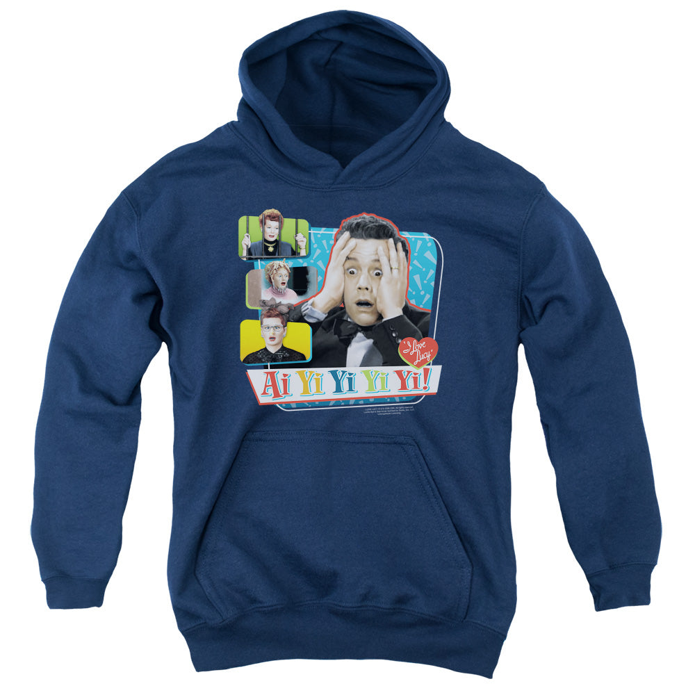 I Love Lucy Ai Yi Yi Yi Yi Kids Youth Hoodie Navy Blue Officially Licensed