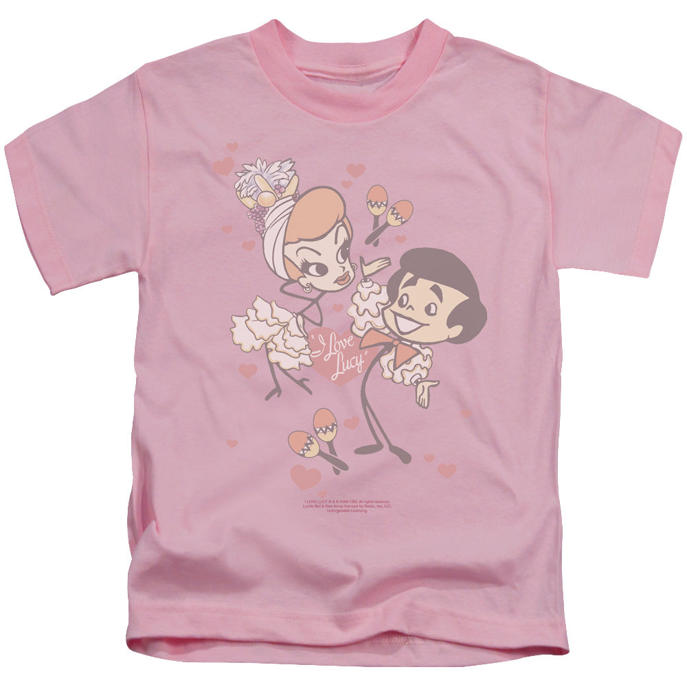 I Love Lucy Rumba Dance Juvenile Kids Youth T Shirt Pink Officially Licensed
