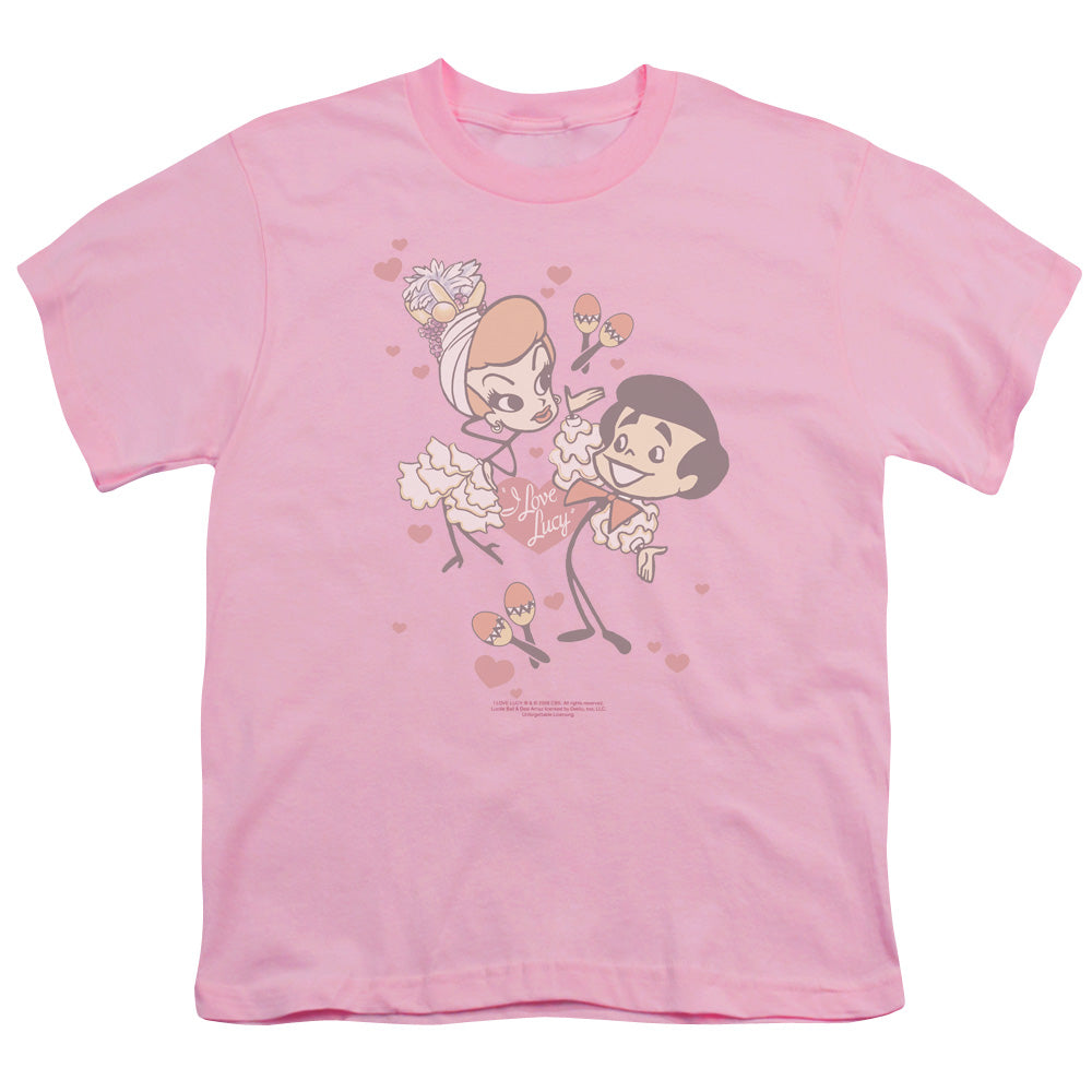 I Love Lucy Rumba Dance Kids Youth T Shirt Pink Officially Licensed