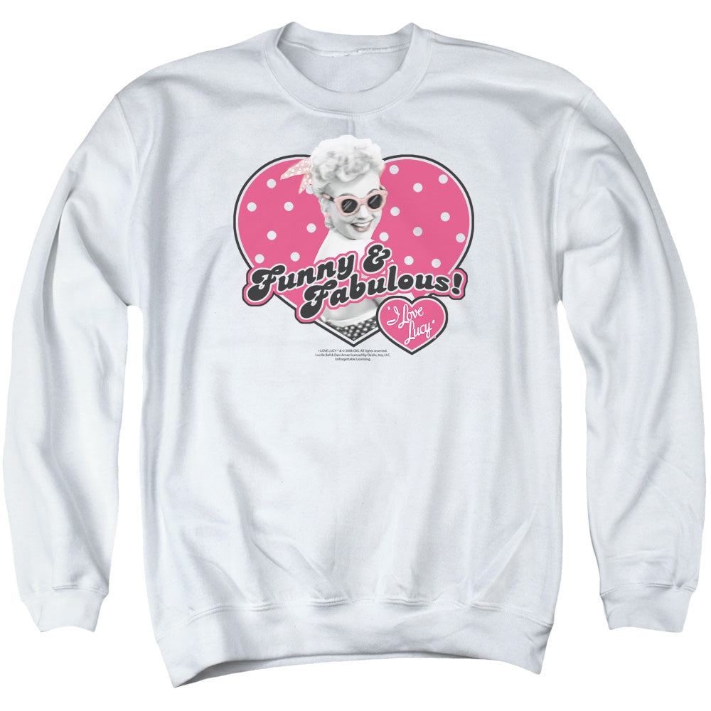 I Love Lucy Funny & Fabulous Mens Crewneck Sweatshirt White Officially Licensed