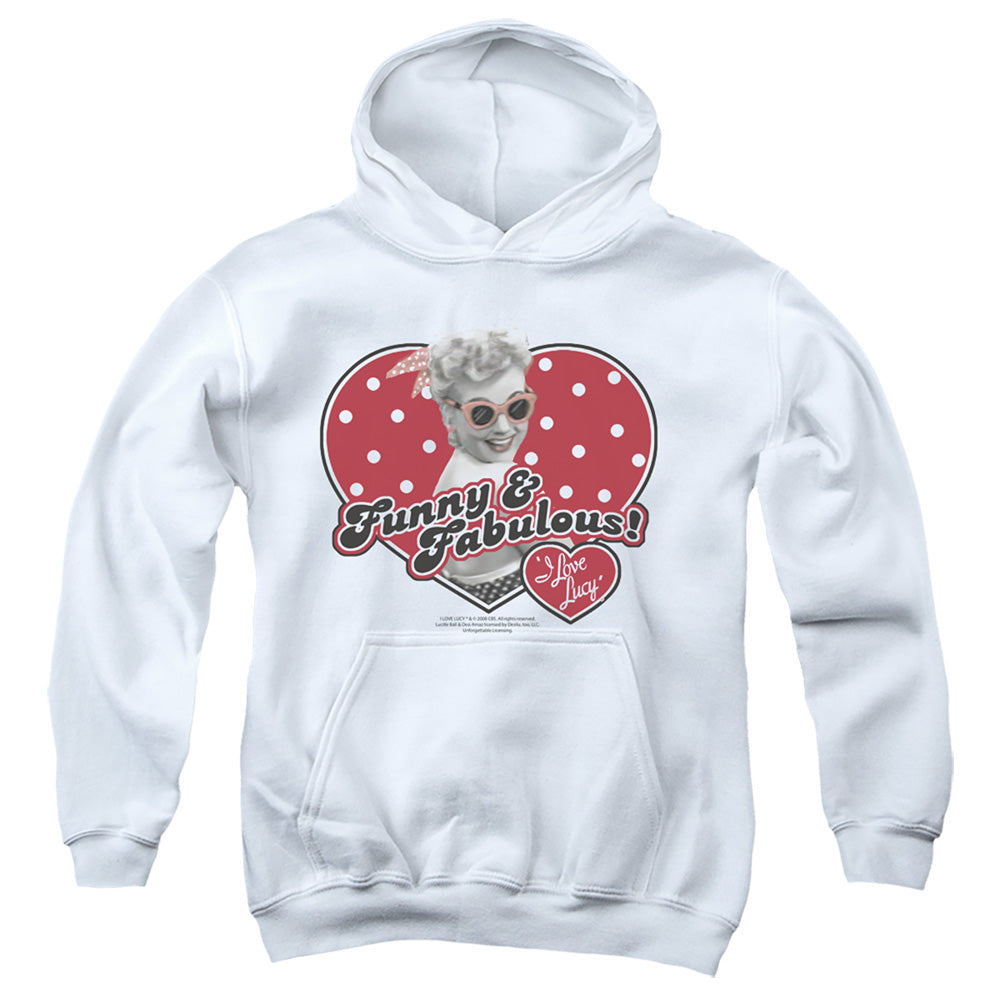 I Love Lucy Funny and Fabulous Kids Youth Hoodie White Officially Licensed