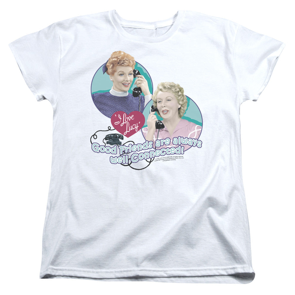 I Love Lucy Always Connected Womens T Shirt White Officially Licensed