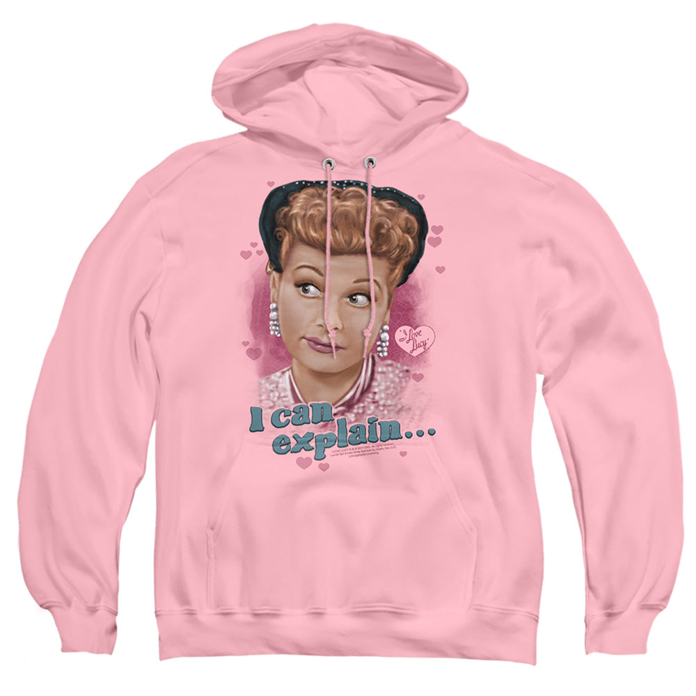 I Love Lucy I Can Explain Mens Hoodie Pink Officially Licensed