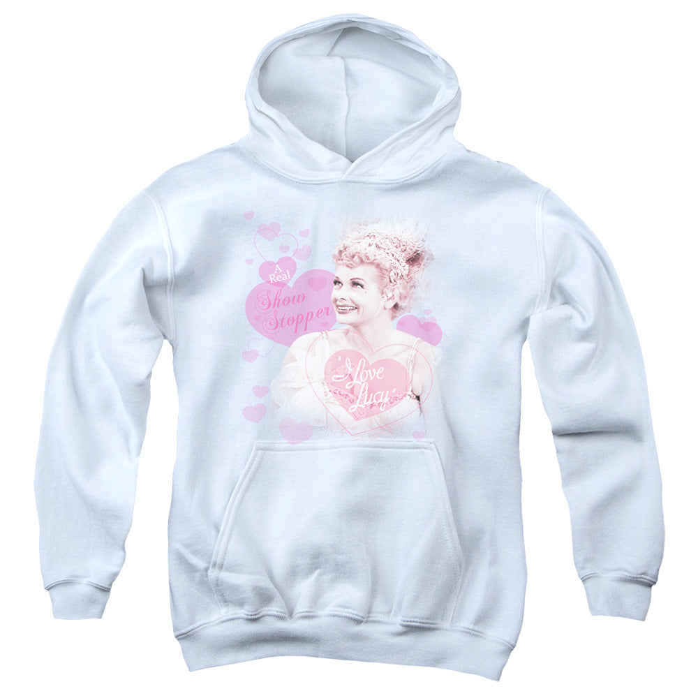 I Love Lucy Show Stopper Kids Youth Hoodie White Officially Licensed