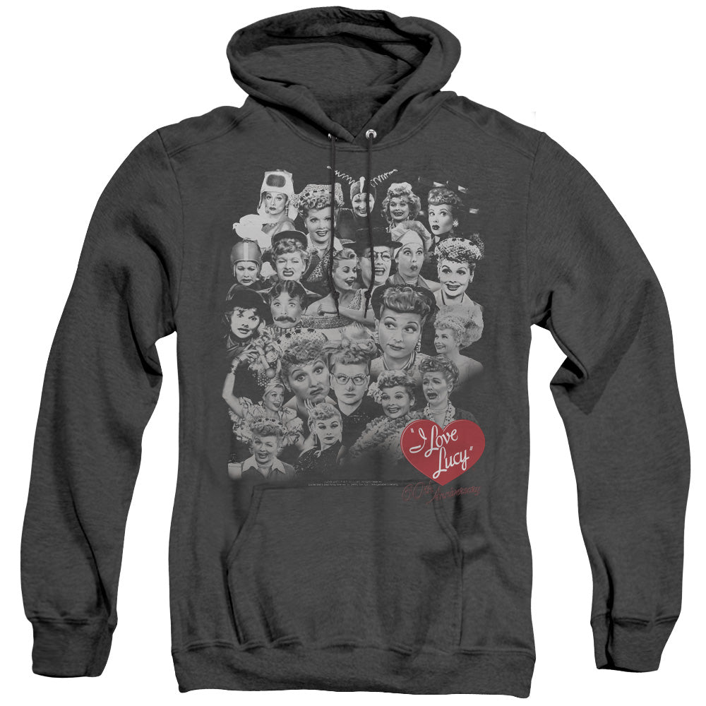 I Love Lucy 60 Years Of Fun Heather Mens Hoodie Black Officially Licensed