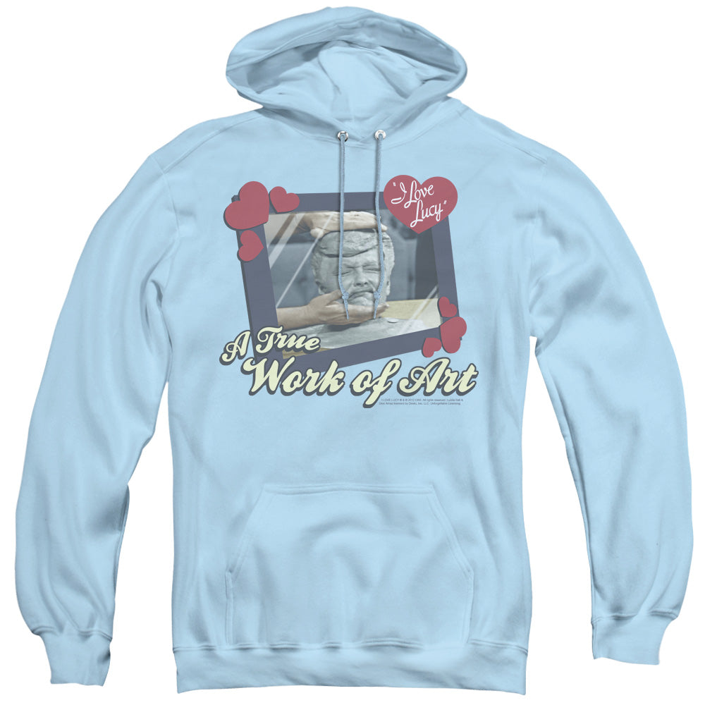 I Love Lucy Work Of Art Mens Hoodie Light Blue Officially Licensed