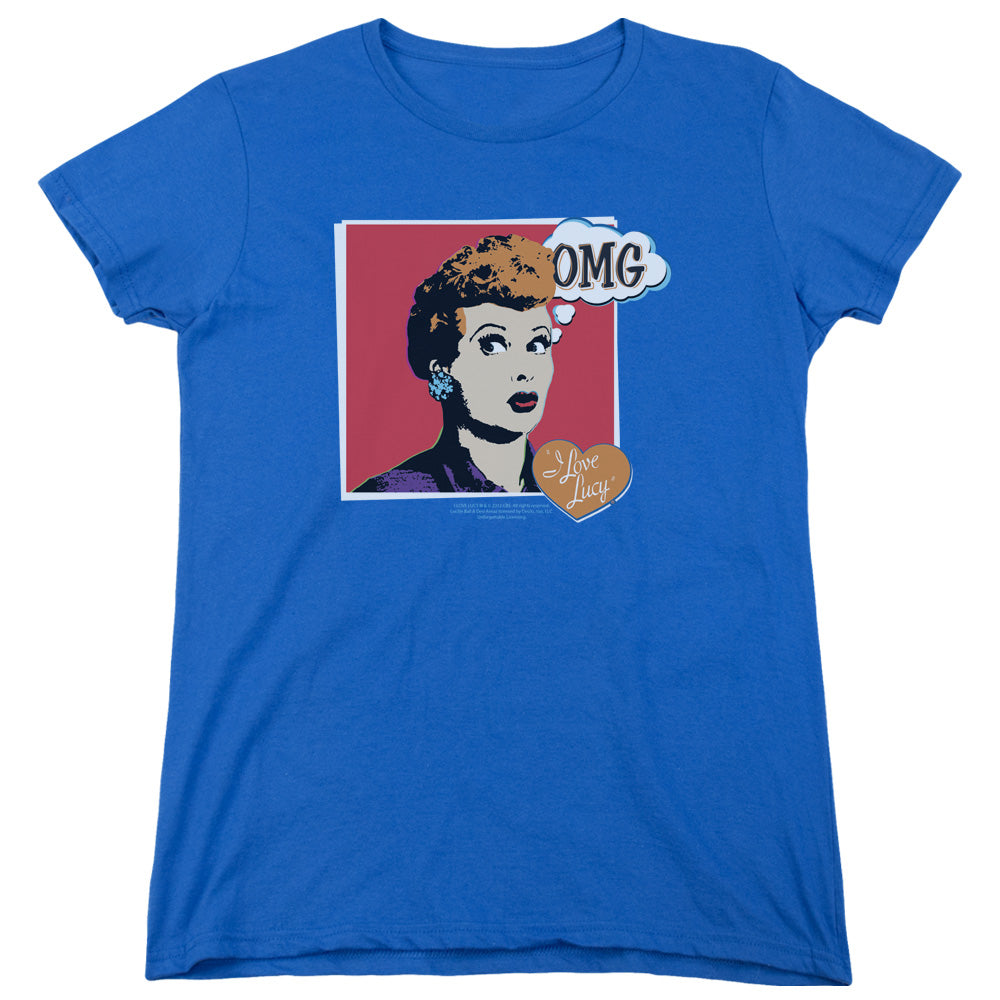 I Love Lucy I Love Worhol Omg Womens T Shirt Royal Blue Officially Licensed