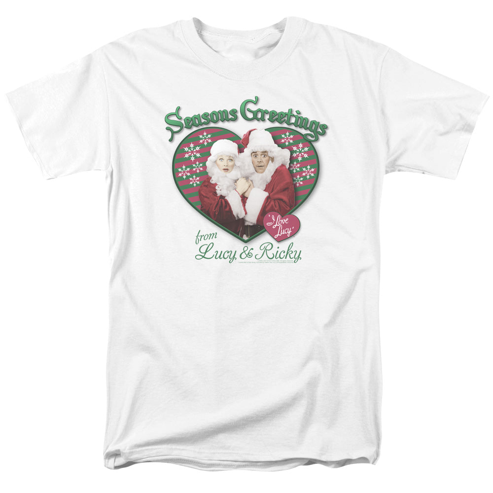 I Love Lucy Seasons Greetings Mens T Shirt White Officially Licensed