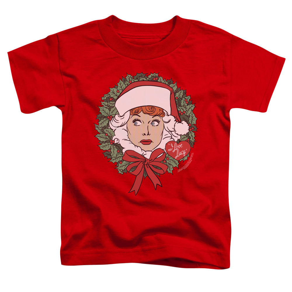 I Love Lucy Wreath Toddler Kids Youth T Shirt Red Officially Licensed