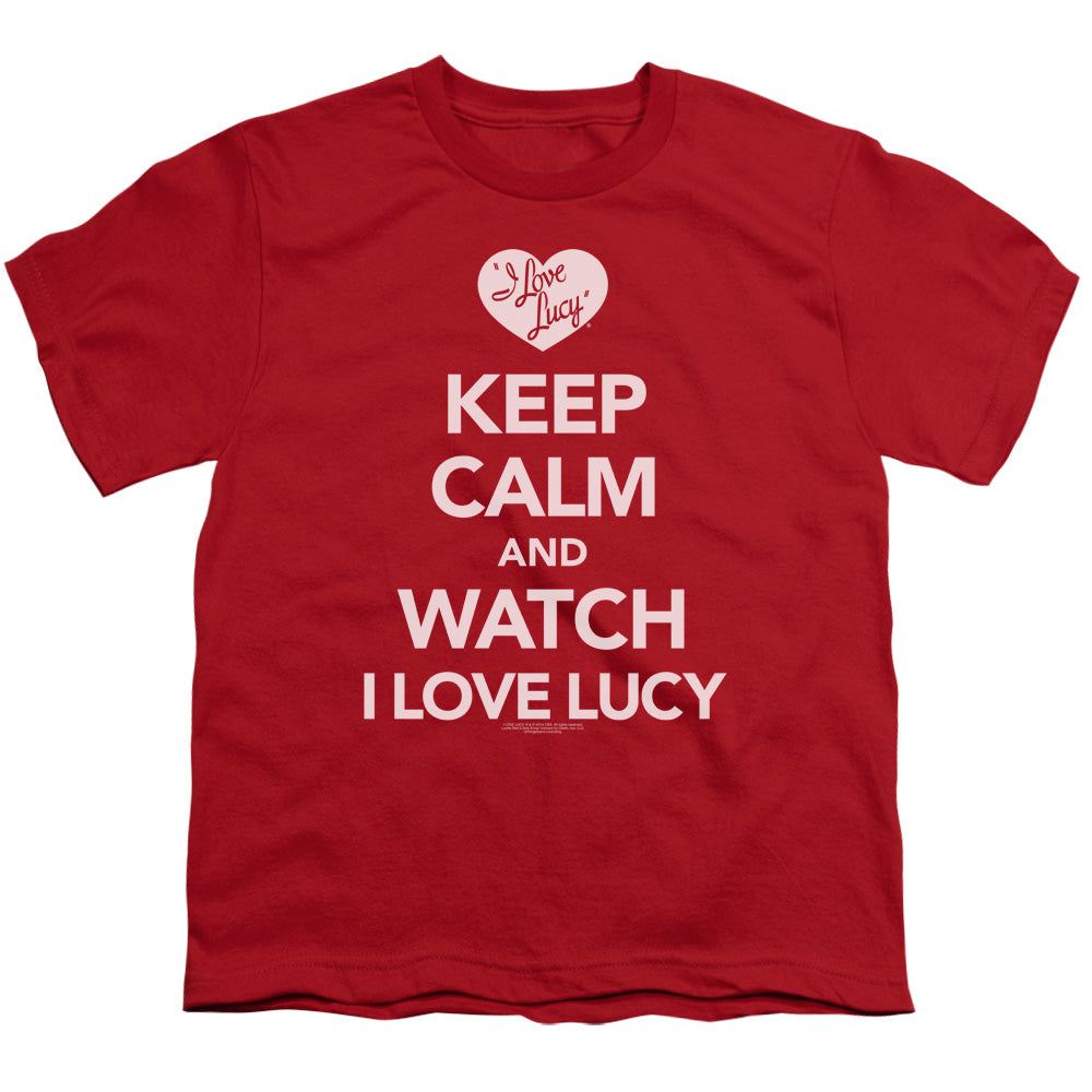 I Love Lucy Keep Calm and Watch Kids Youth T Shirt Red Officially Licensed