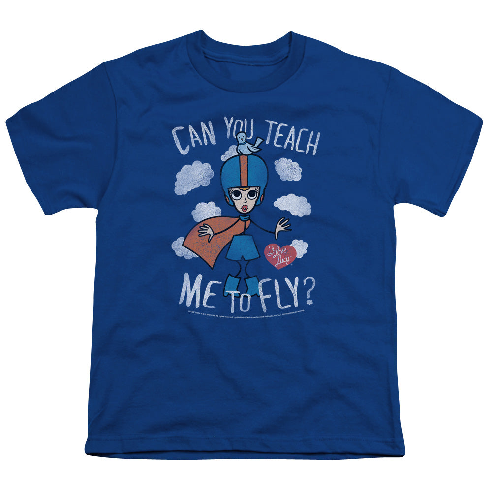 I Love Lucy Fly Kids Youth T Shirt Royal Blue Officially Licensed