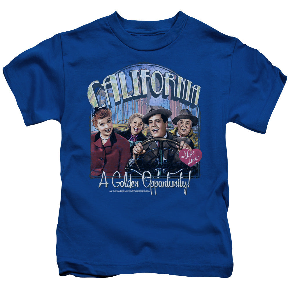 I Love Lucy Golden Opportunity Juvenile Kids Youth T Shirt Royal Blue Officially Licensed