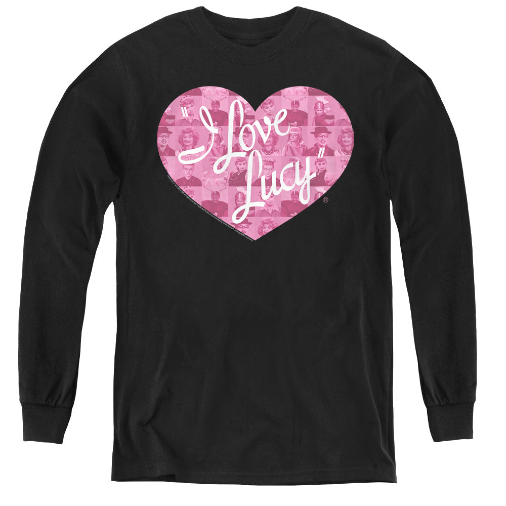 I Love Lucy Many Moods Logo Long Sleeve Kids Youth T Shirt Black Officially Licensed