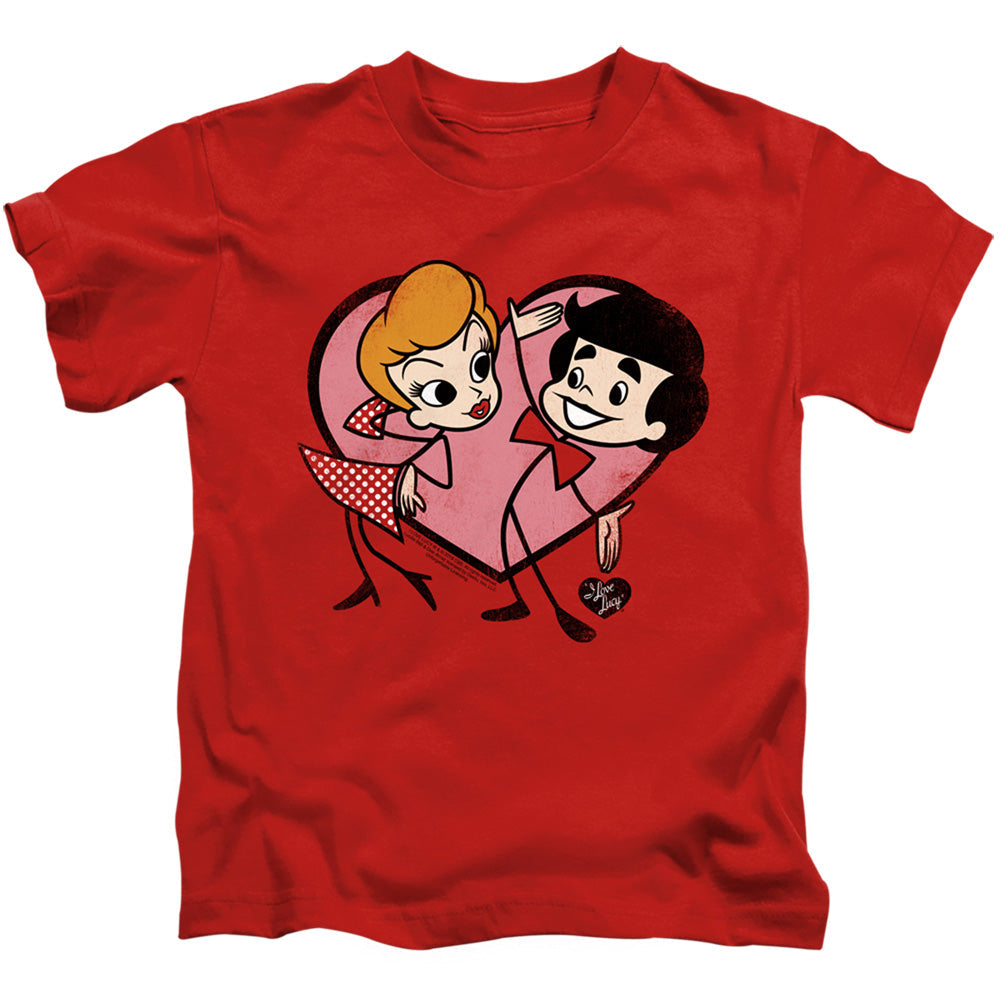 I Love Lucy Cartoon Love Juvenile Kids Youth T Shirt Red Officially Licensed