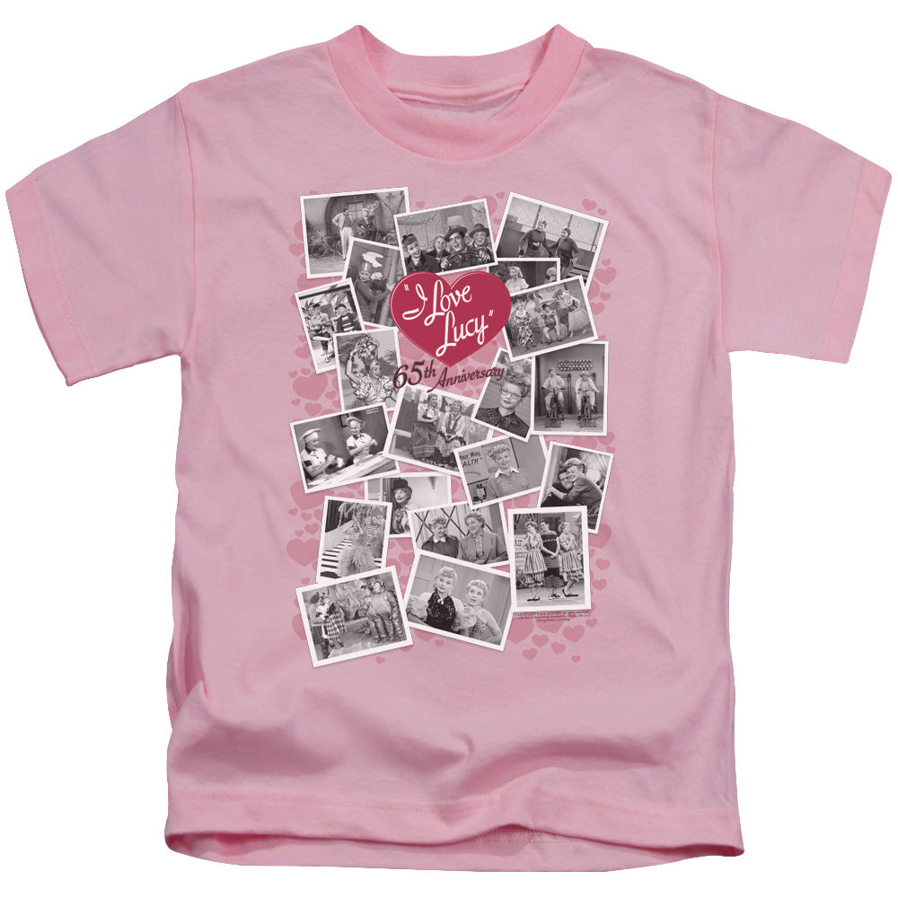 I Love Lucy 65th Anniversary Juvenile Kids Youth T Shirt Pink Officially Licensed