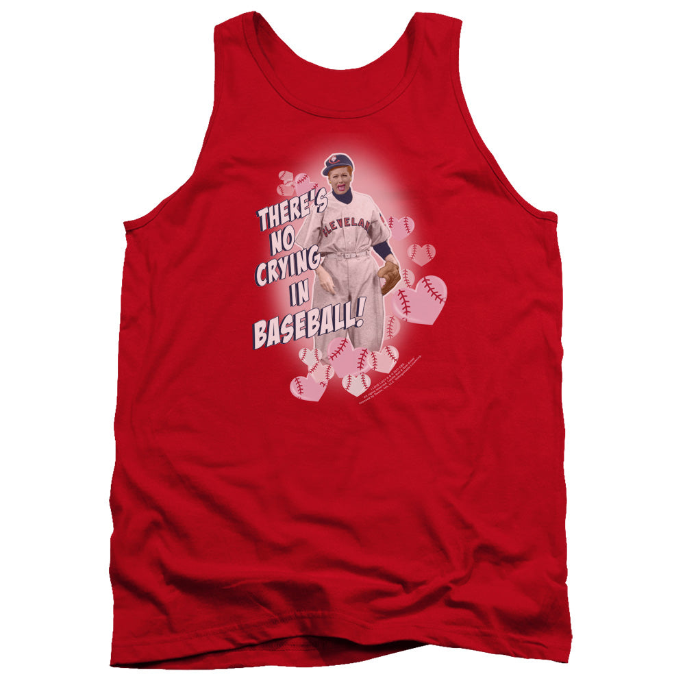I Love Lucy No Crying In Baseball Mens Tank Top Shirt Red Officially Licensed