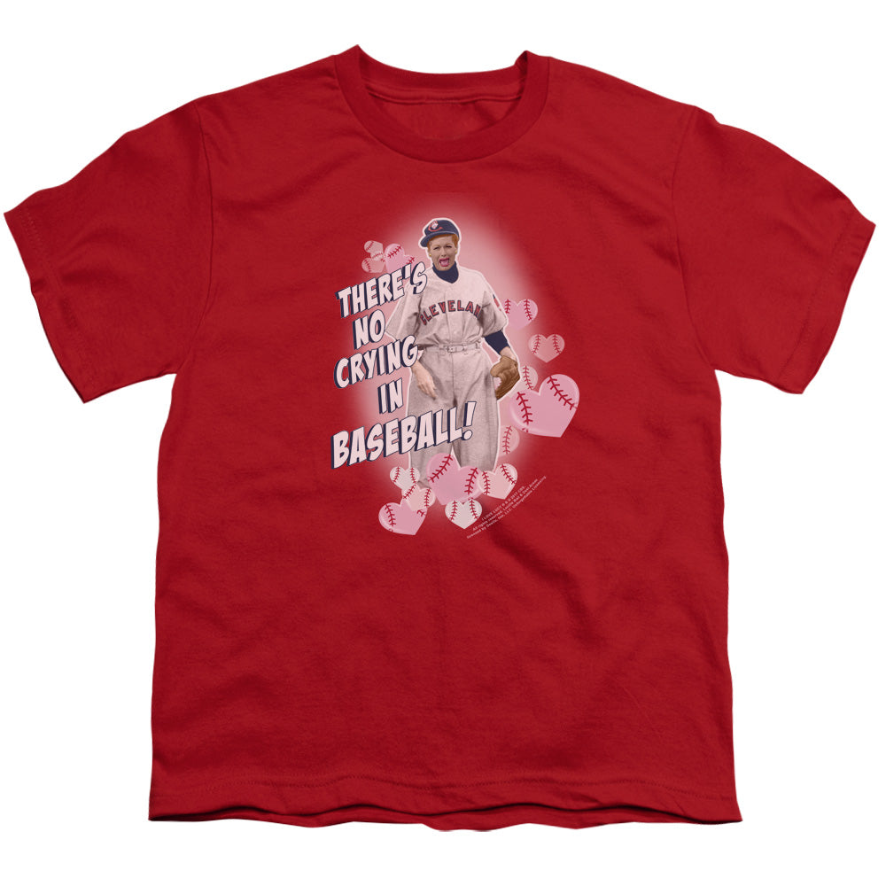 I Love Lucy No Crying in Baseball Kids Youth T Shirt Red Officially Licensed