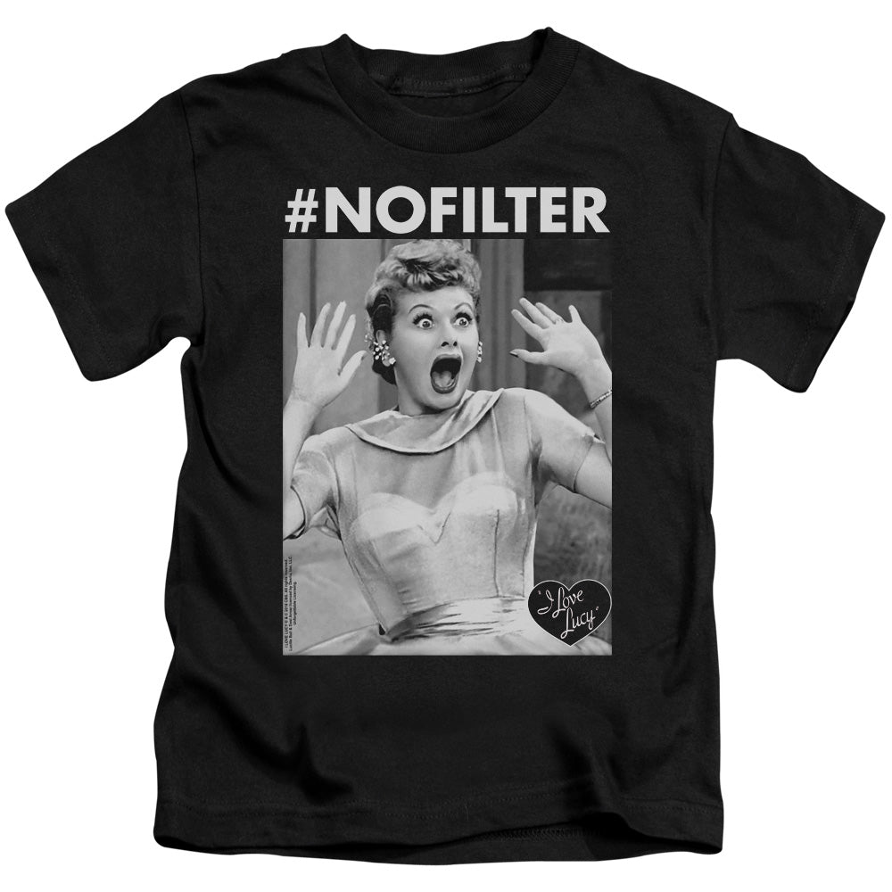 I Love Lucy No Filter Juvenile Kids Youth T Shirt Black Officially Licensed