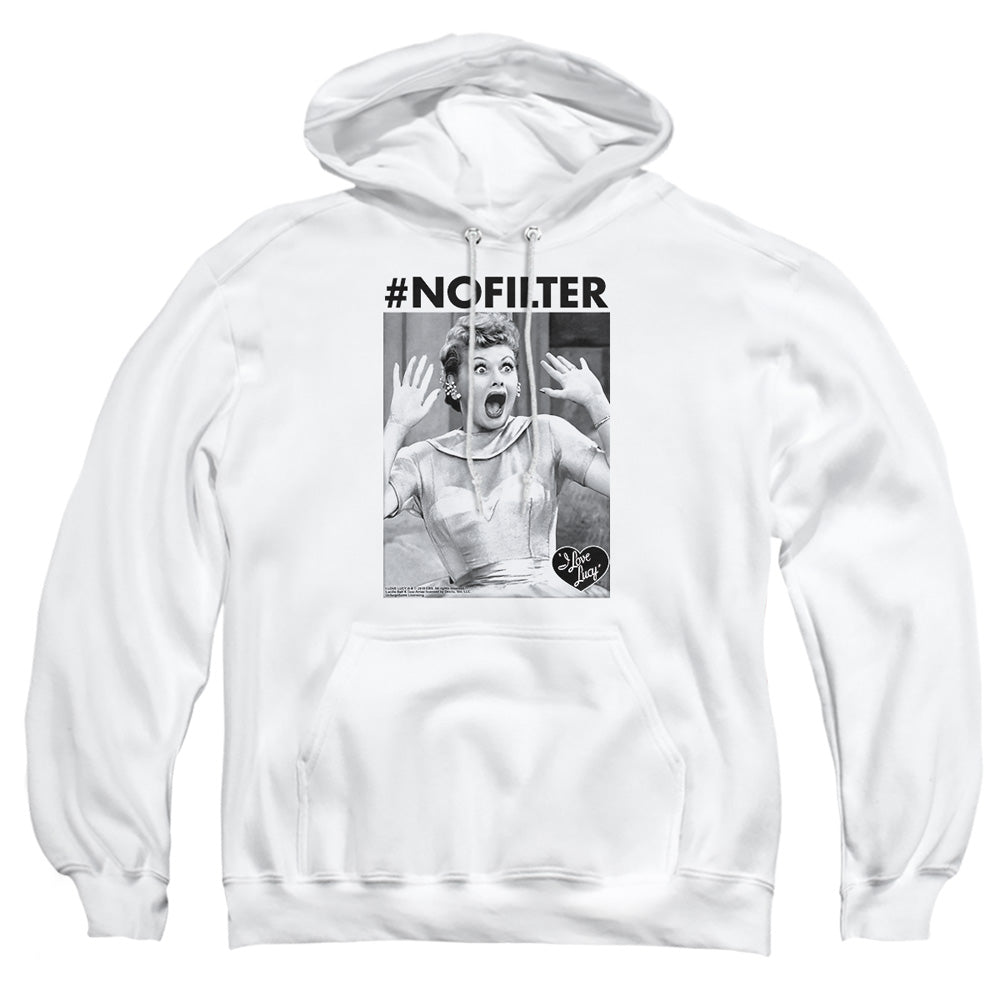 I Love Lucy No Filter Mens Hoodie White Officially Licensed