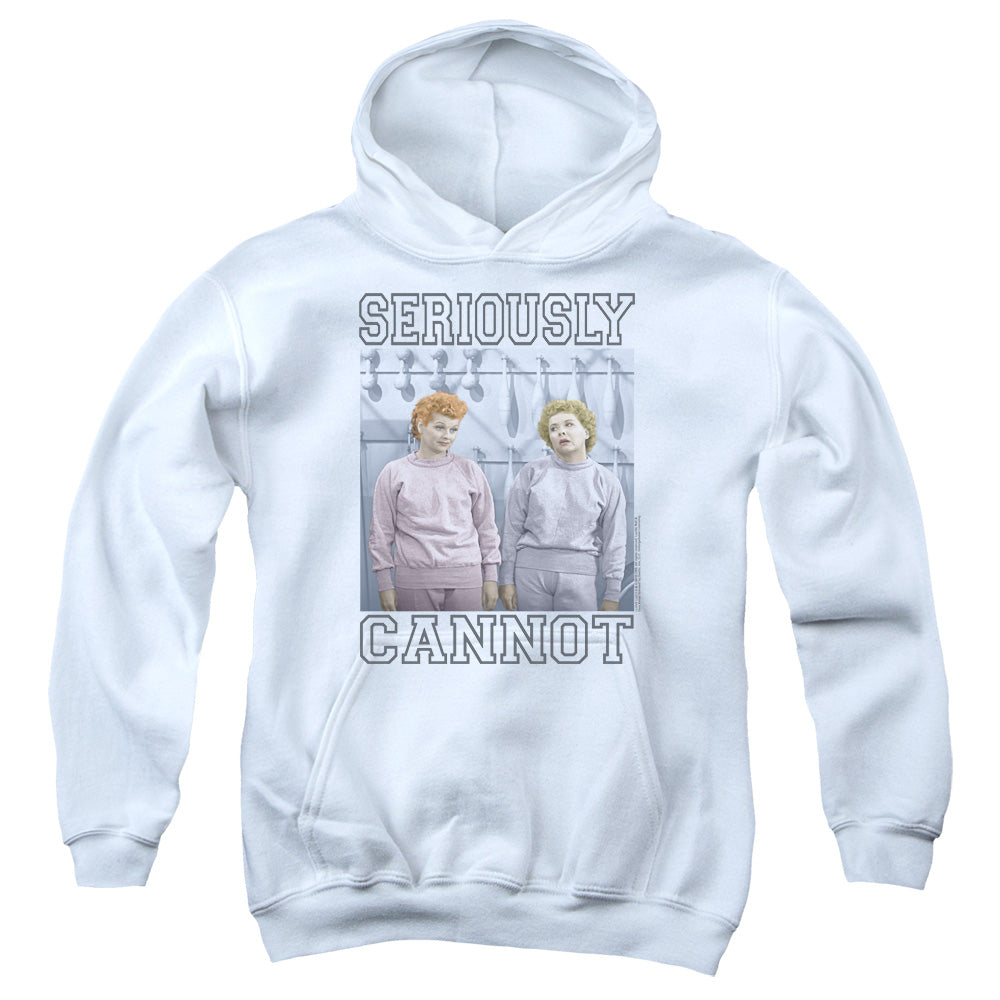I Love Lucy Seriously Cannot Kids Youth Hoodie White Officially Licensed