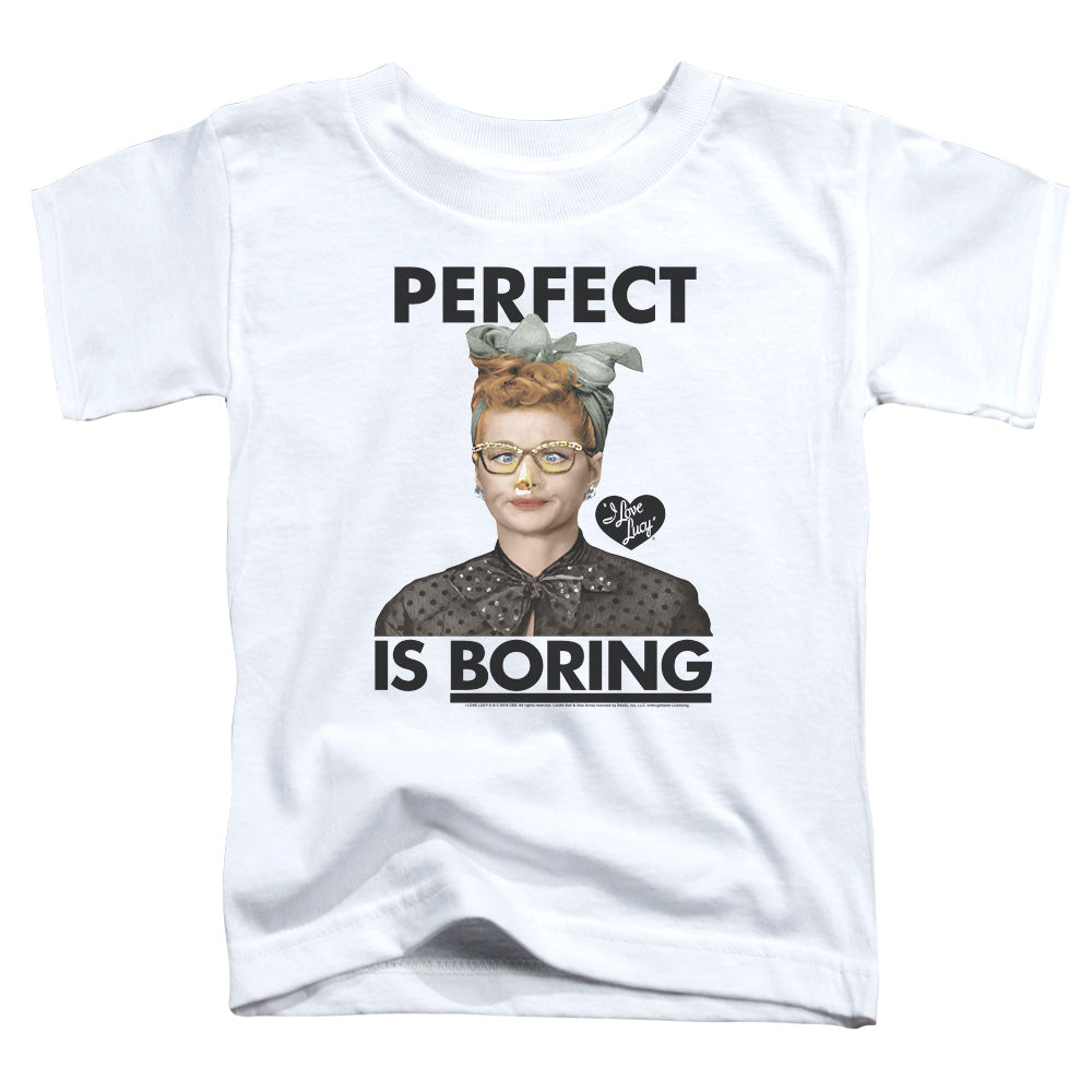 I Love Lucy Perfect is Boring Toddler Kids Youth T Shirt White Officially Licensed