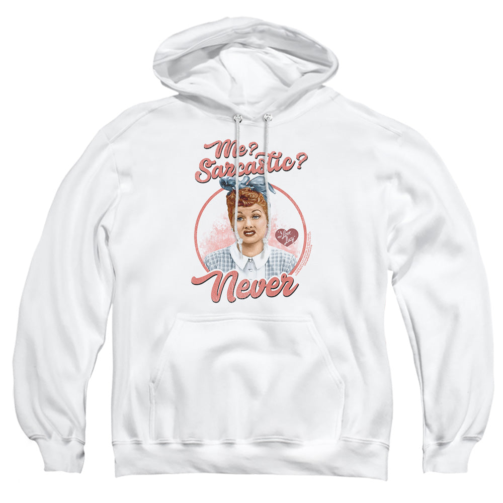 I Love Lucy Sarcastic Mens Hoodie White Officially Licensed