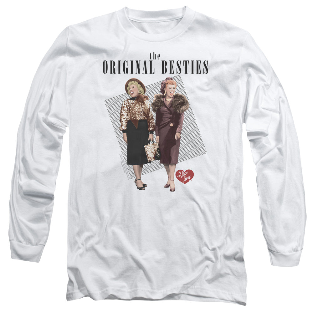 I Love Lucy Original Bestie Mens Long Sleeve Shirt White Officially Licensed Officially Licensed