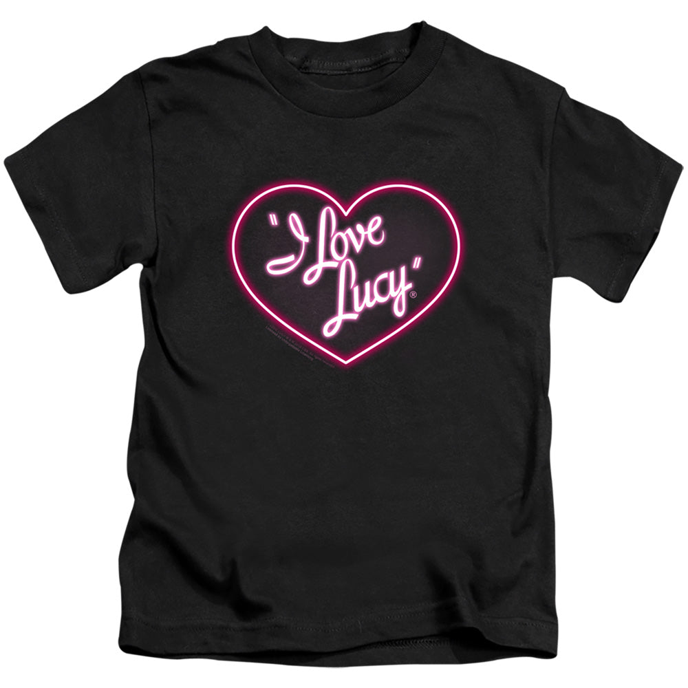 I Love Lucy Neon Logo Juvenile Kids Youth T Shirt Black Officially Licensed