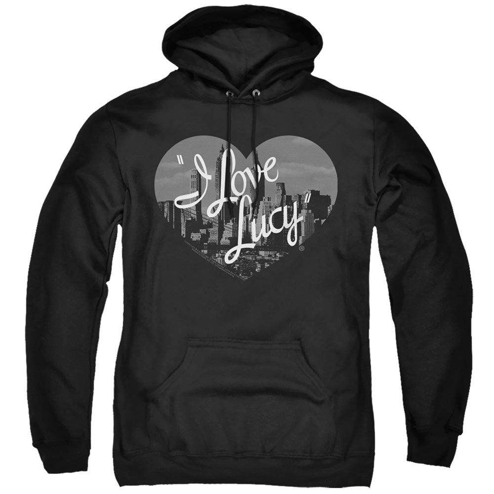 I Love Lucy Nostaic City Mens Hoodie Black Officially Licensed
