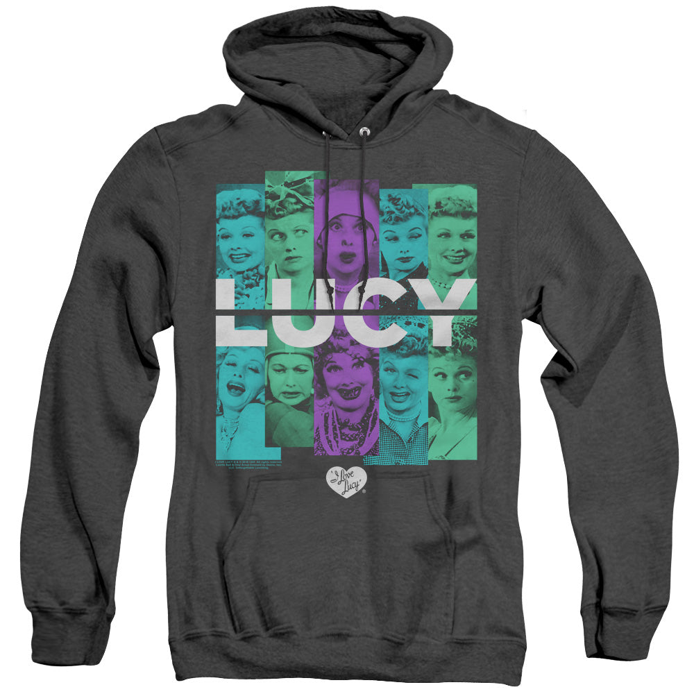 I Love Lucy Shades Of Lucy Mens Heather Hoodie Black Officially Licensed