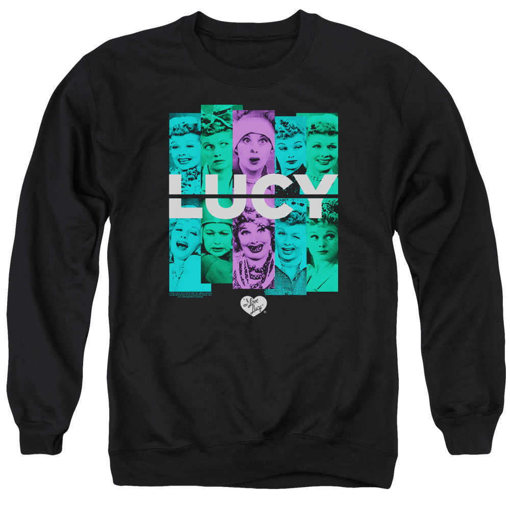 I Love Lucy Shades Of Lucy Mens Crewneck Sweatshirt Black Officially Licensed