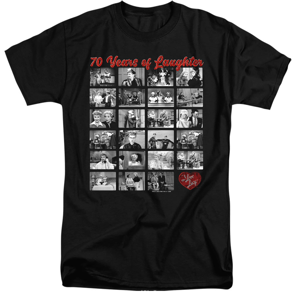 I Love Lucy Film Strip Mens Tall T Shirt Black Officially Licensed