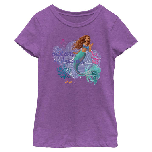 Disney Ariel an Ocean of Dreams Scene Girls Kids T Shirt