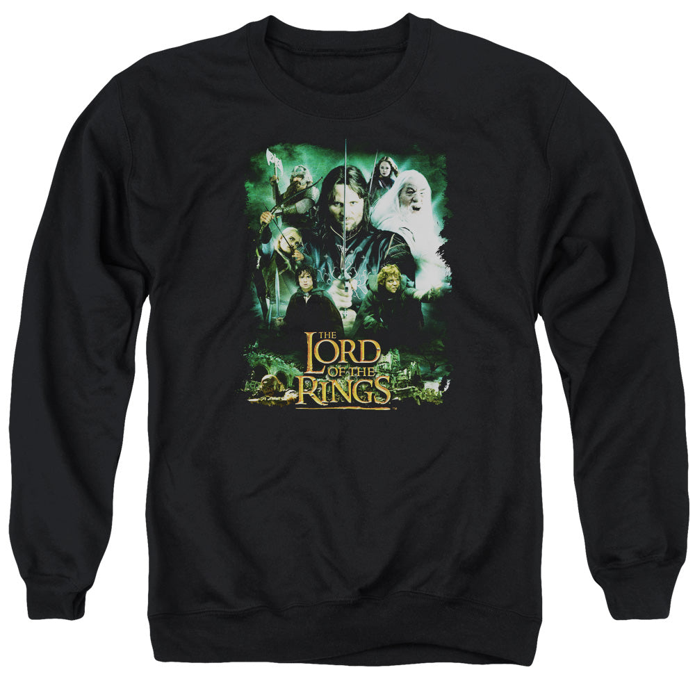 Lord Of The Rings Hero Group Mens Crewneck Sweatshirt Black Officially Licensed