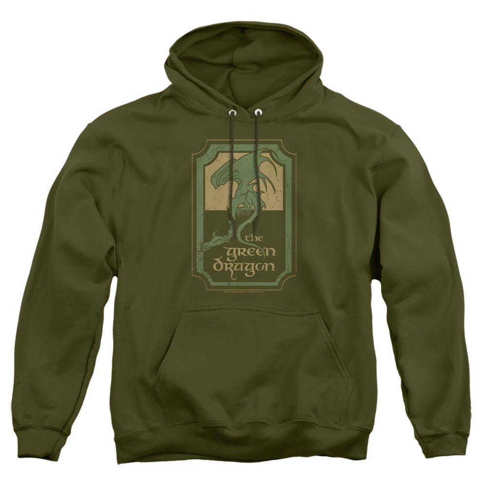 Lord Of The Ringsd Of The Rings Green Dragon Tavern Mens Hoodie Military Green Officially Licensed
