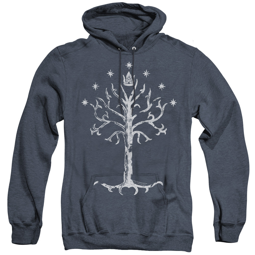 Lord of the Rings Tree Of Gondor Mens Heather Hoodie Navy Officially Licensed