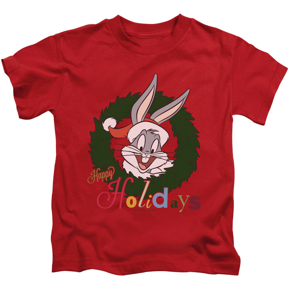 Looney Tunes Holiday Bunny Juvenile Kids Youth T Shirt Red Officially Licensed