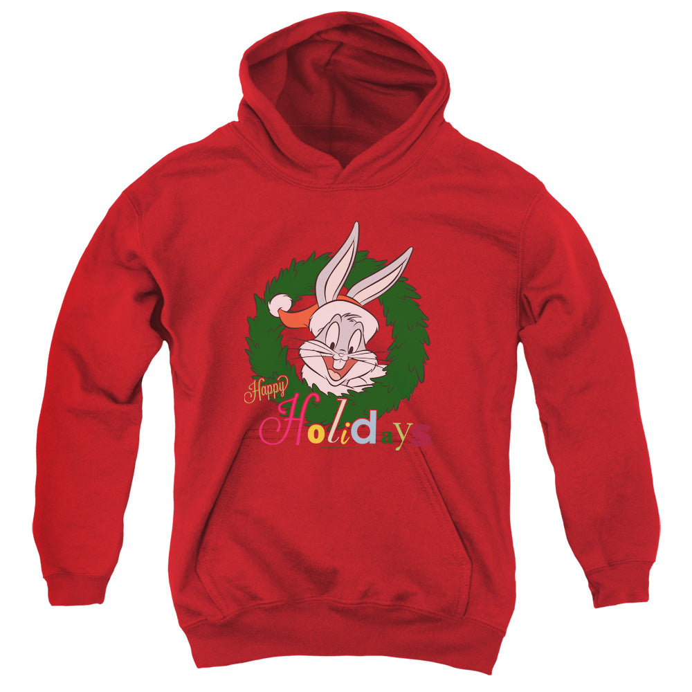 Looney Tunes Holiday Bunny Kids Youth Hoodie Red Officially Licensed