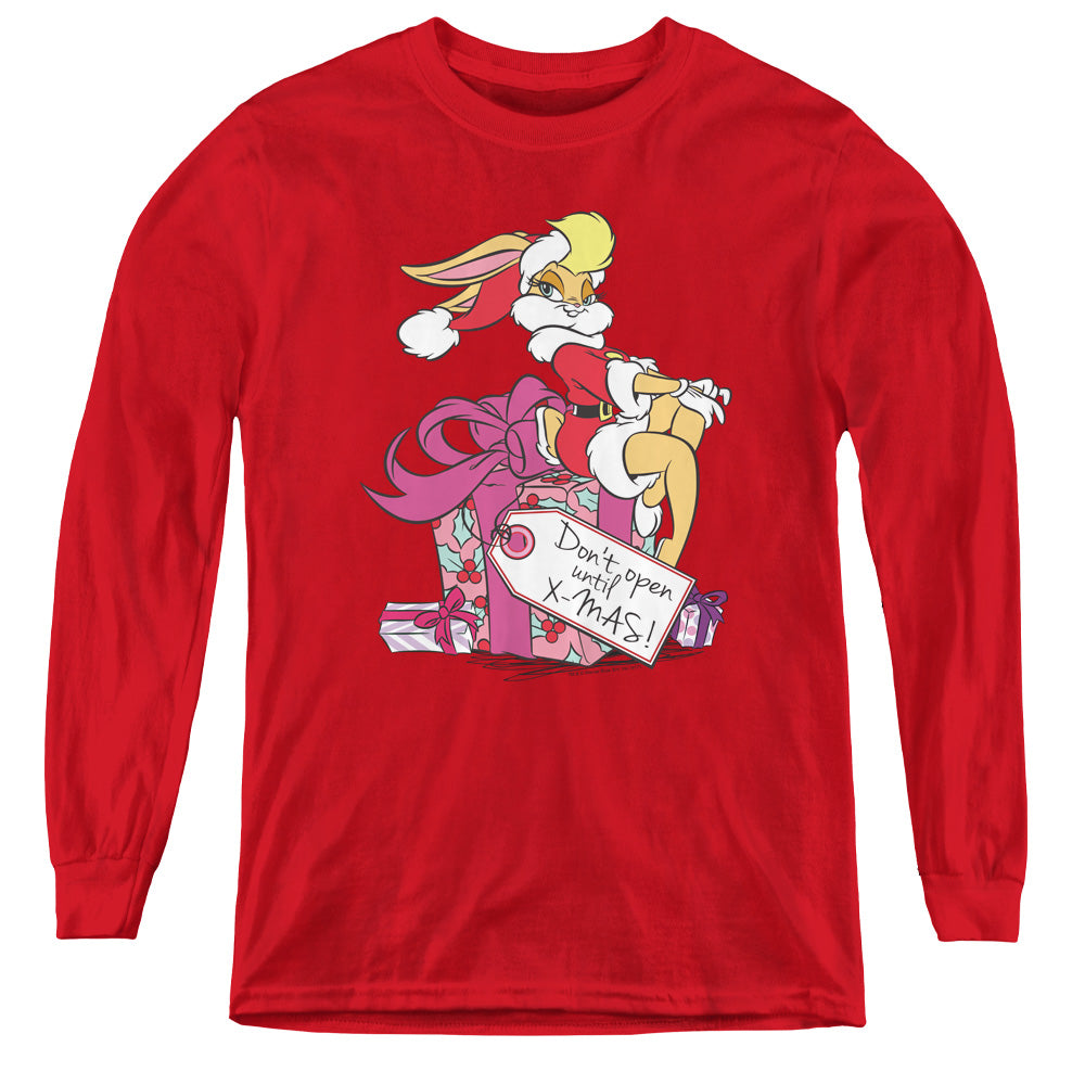 Looney Tunes Lola Present Long Sleeve Kids Youth T Shirt Red Officially Licensed
