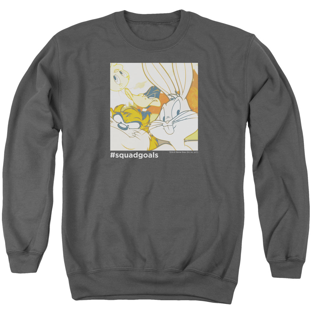 Looney Tunes Squad Goals Mens Crewneck Sweatshirt Charcoal Officially Licensed