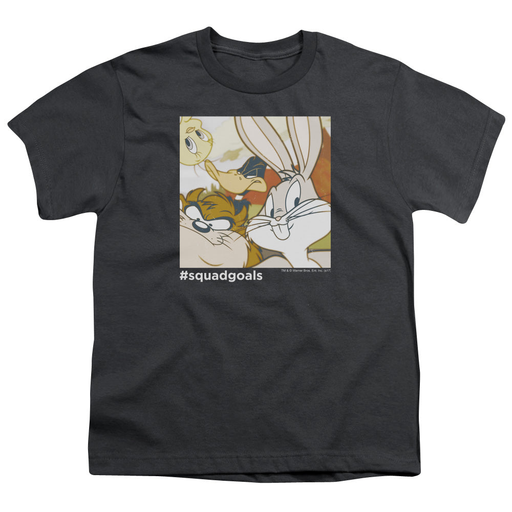 Looney Tunes Squad Goals Kids Youth T Shirt Charcoal Officially Licensed