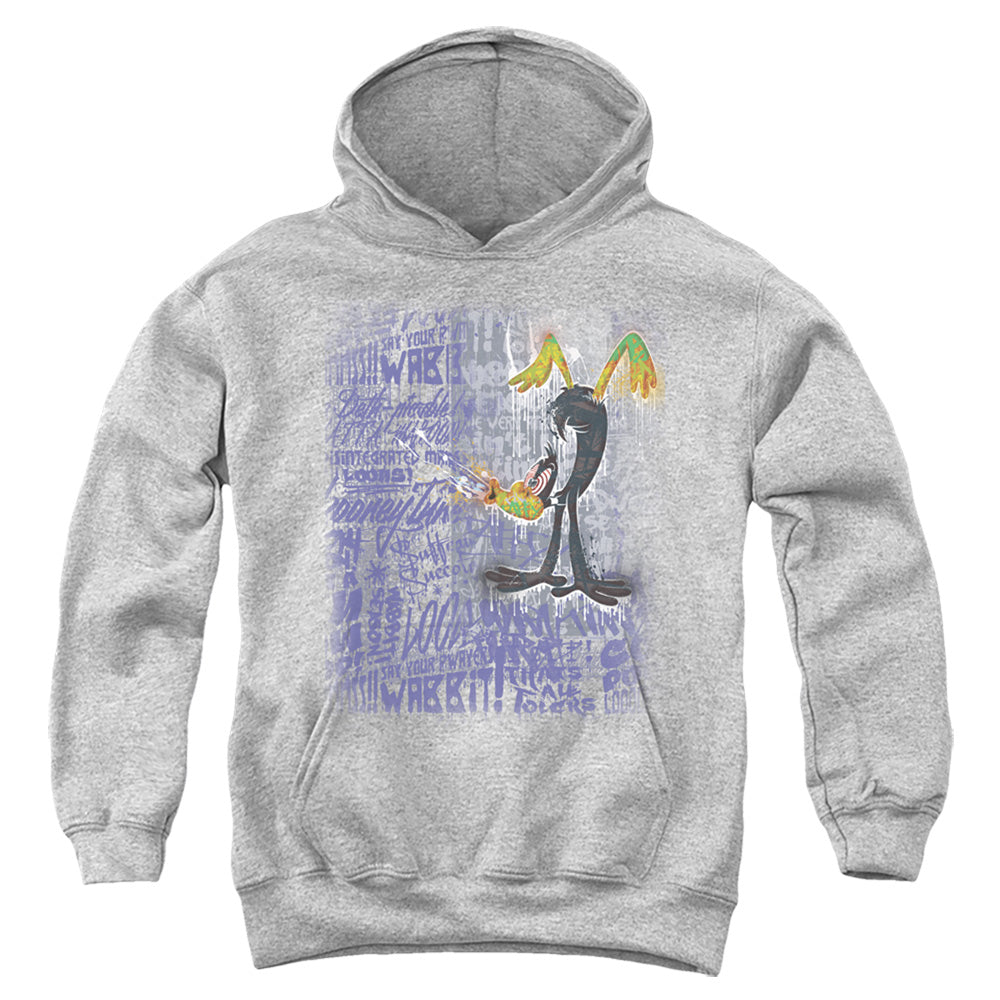 Looney Tunes Graffiti Duck Kids Youth Hoodie Athletic Heather Officially Licensed