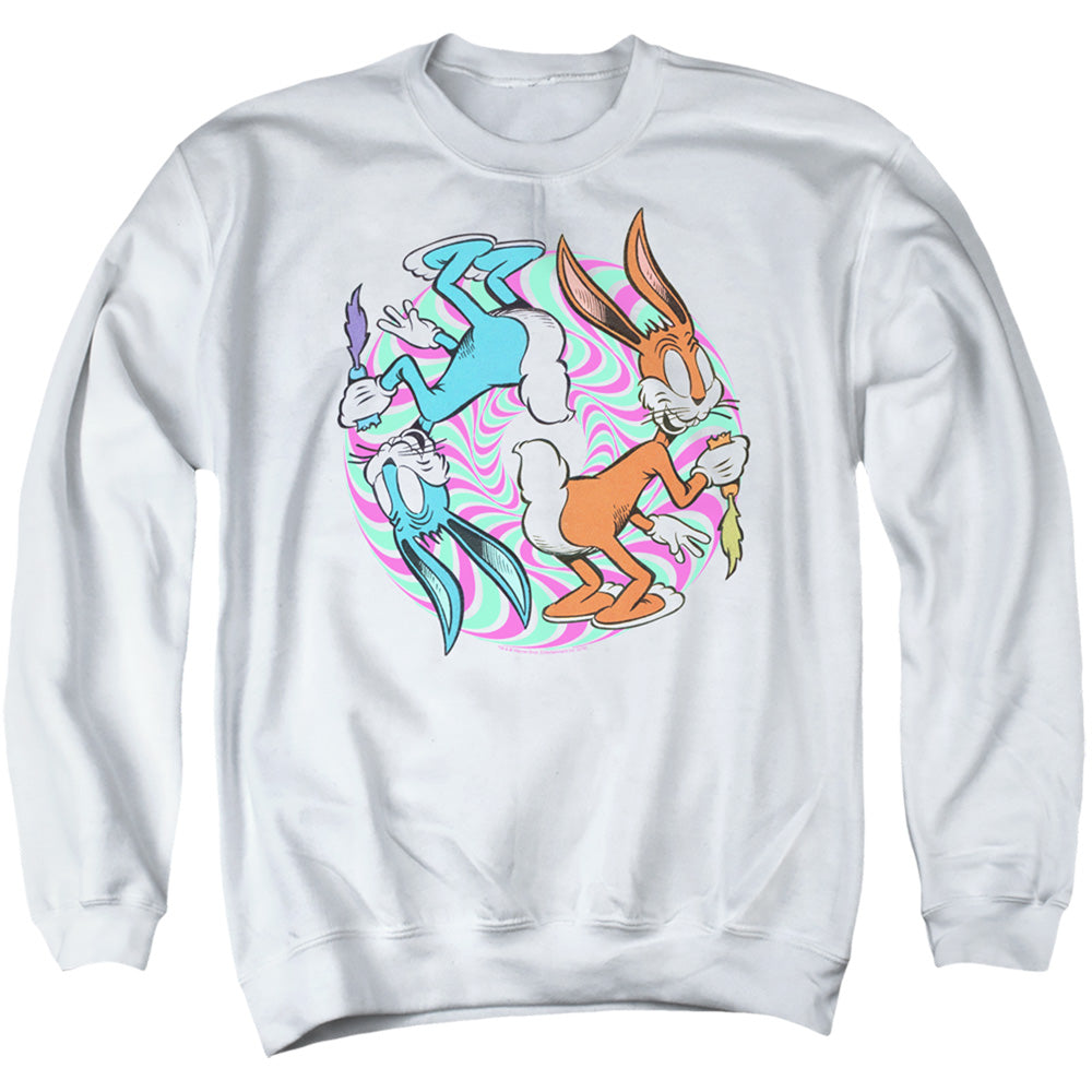 Looney Tunes Wacky Wabbit Mens Crewneck Sweatshirt White Officially Licensed