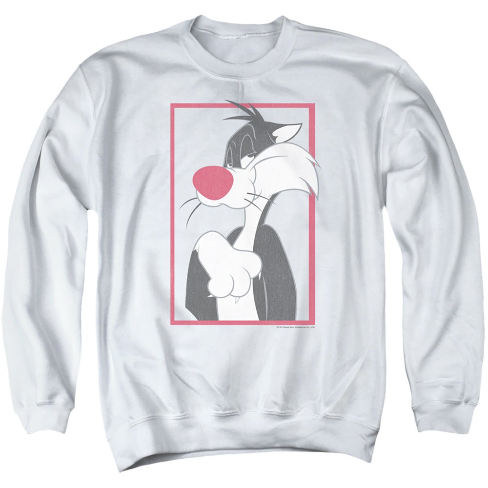 Looney Tunes Sylvester Mens Crewneck Sweatshirt White Officially Licensed