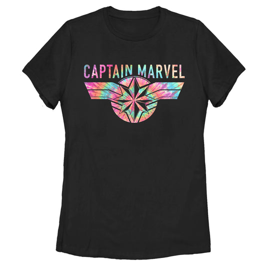Marvel Tie-Dye Captain Logo Womens T Shirt